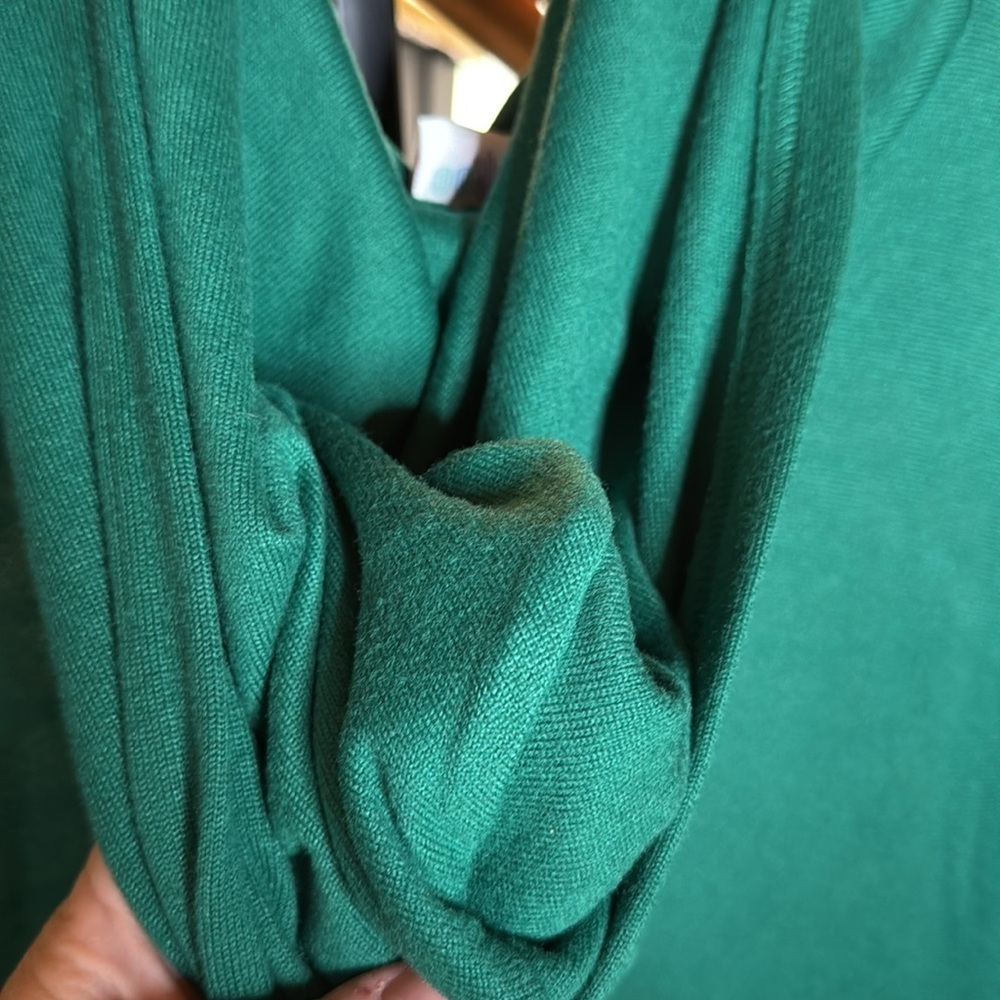 NWT LuLaRoe Amber Lightweight Green Striped Hoodie Hacci Size Large - Picture 9 of 9